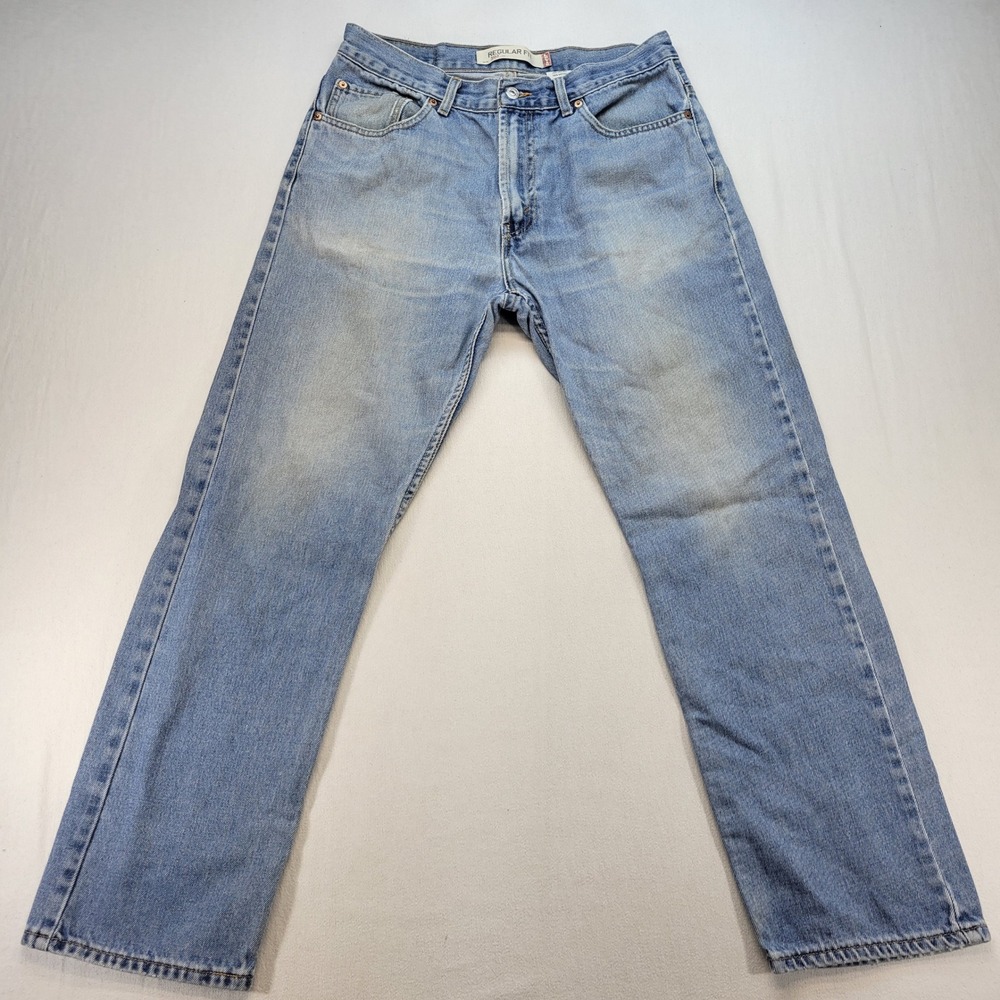 Levi's 505 Regular Straight Vintage Y2K Jeans Mens 34x30 Blue Light Wash Denim
